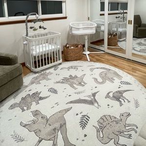Ruggable washable 8 foot round Dino rug cover